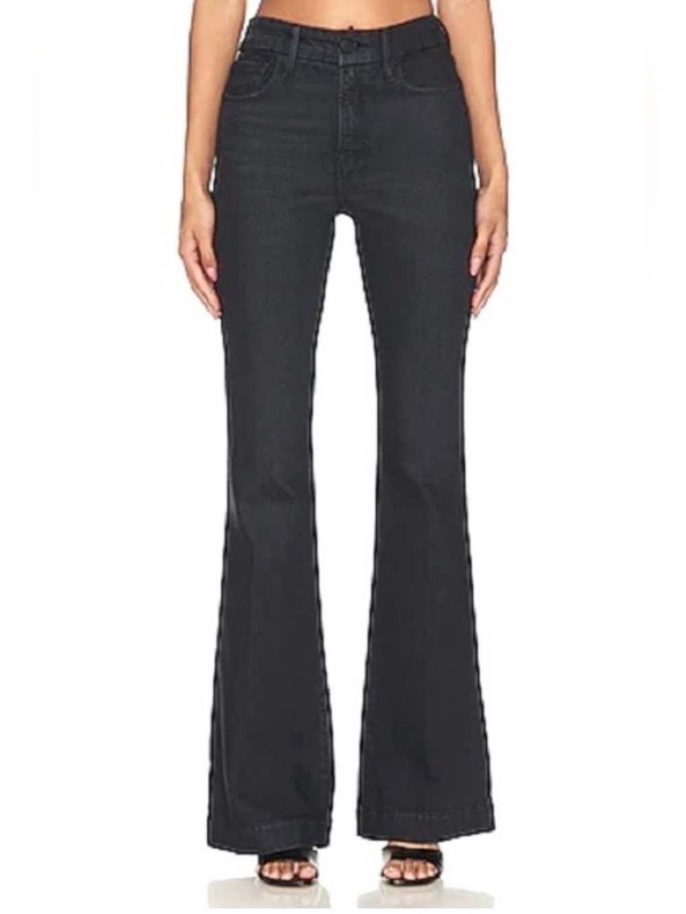 J Brand Maria Flare Black Flared Jeans - High Rise Wide Leg Tall *